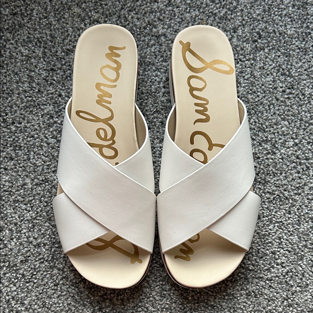 Sam Edelman Cream Slide Sandals